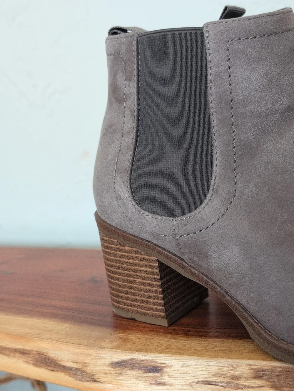 Kohls Women’s Faux  Suede Ankle Booties in Gray - Classic Side-Zip Chelsea Style